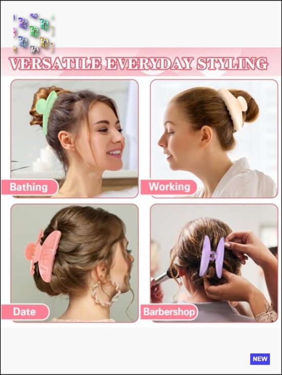 16 Acrylic Hair Claw Clips Set Non-Slip Large Barrettes for Thick Hair Styling main image 7